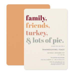 Rustic Simple Thanksgiving Dinner Feast Party Invitation