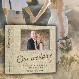 Rustic Simple Wedding Photo Album 3 Ring Binder