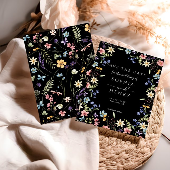 Rustic Simple Wildflower Garden Wedding Save The Date (Creator Uploaded)