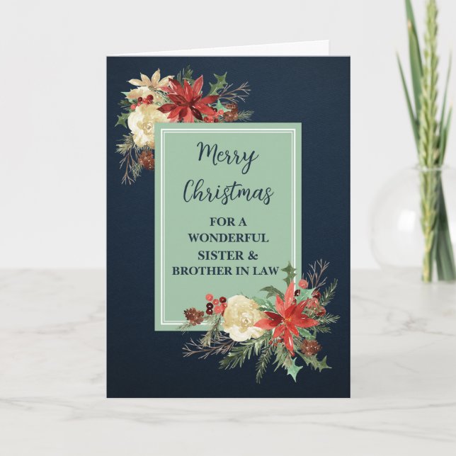 Rustic Sister & Brother in Law Merry Christmas Card (Front)