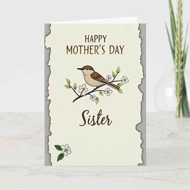 Rustic Sister Mothers Day Card (Front)