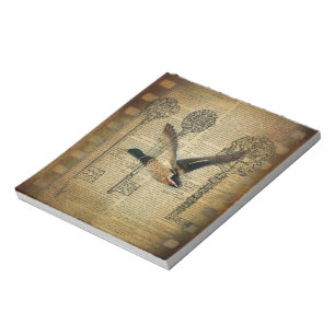 rustic skeleton keys western country mallard duck notepad