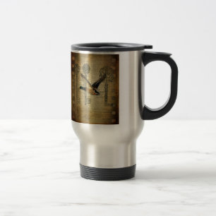 rustic skeleton keys western country mallard duck travel mug