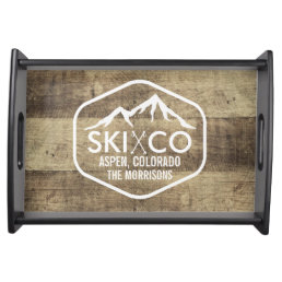 Rustic Ski Lodge Mountain House Any Town Wood Serving Tray