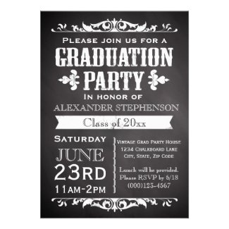 Rustic Slate Graduation Party Invitation
