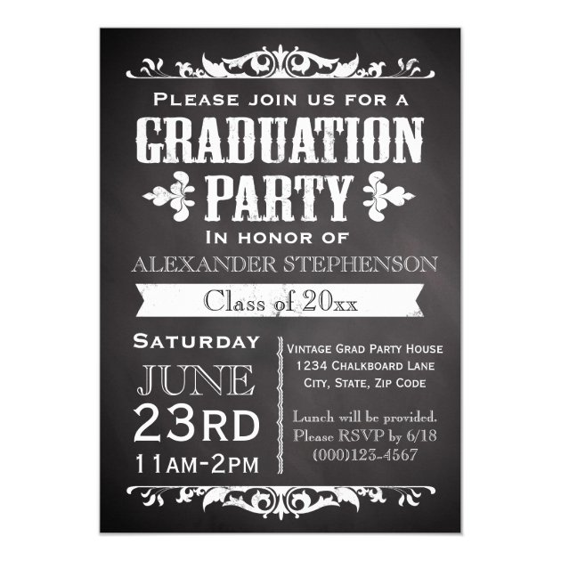 Rustic Slate Graduation Party Invitation