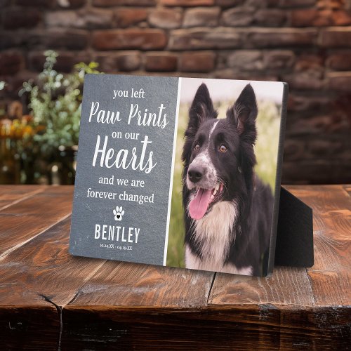 Rustic Slate Pet Memorial | Photo Keepsake