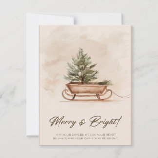 Rustic Sleigh with Christmas Tree Card