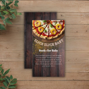 Rustic Slice Slice Pizza Baby Shower Enclosure Card