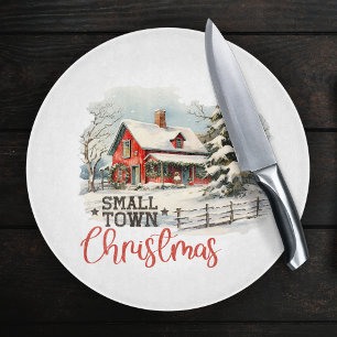 Rustic Small Town Christmas Farmhouse Cutting Board