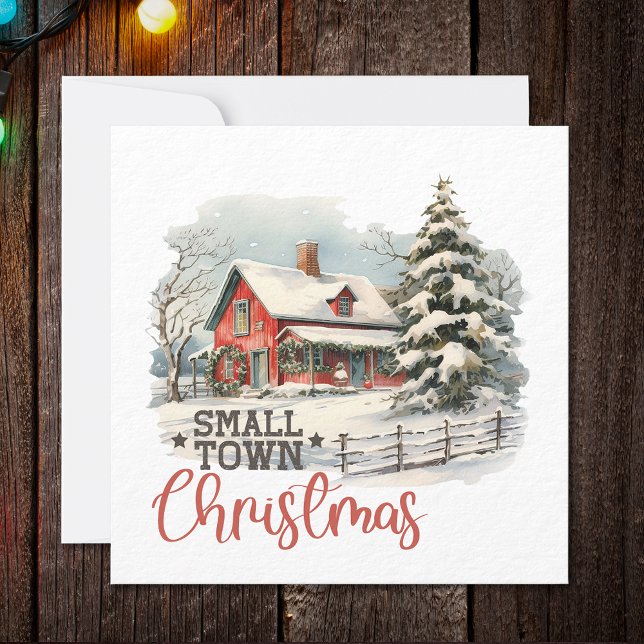 Rustic Small Town Christmas Farmhouse Holiday Card (Creator Uploaded)
