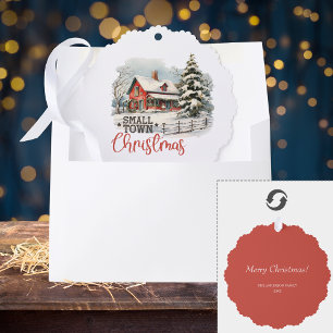 Rustic Small Town Christmas Farmhouse Ornament Card