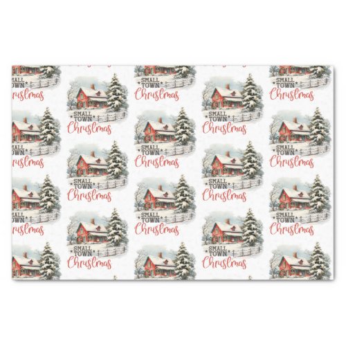 Rustic Small Town Christmas Farmhouse Tissue Paper