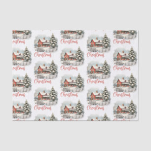 Rustic Small Town Christmas Farmhouse Tissue Paper