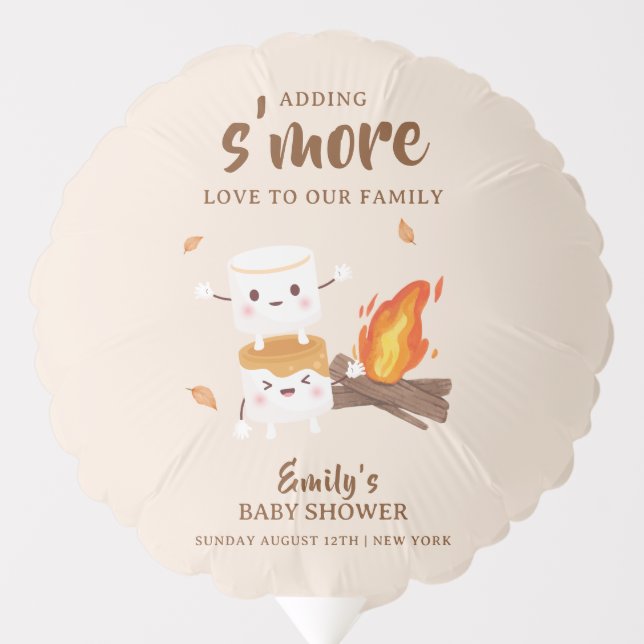Rustic  S'more Love Campfire Baby Shower  Balloon (Front)