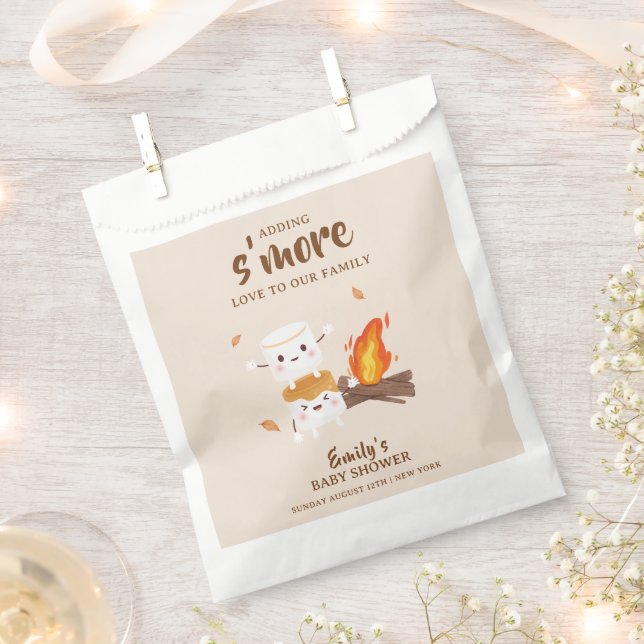 Rustic  S'more Love Campfire Baby Shower  Favor Bag (Clipped)