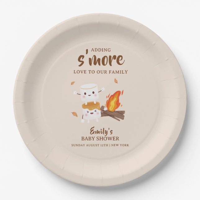 Rustic  S'more Love Campfire Baby Shower  Paper Plates (Front)