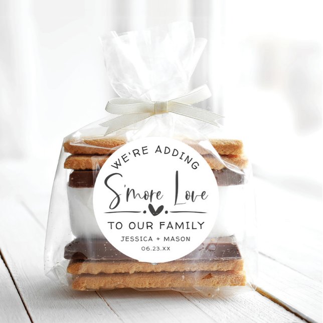 Rustic S'more Love Favor  Classic Round Sticker (Creator Uploaded)