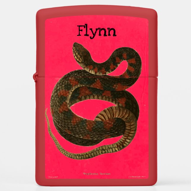 Rustic Snake Personalized Zippo Lighter (Front)