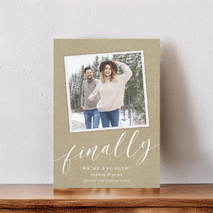 Rustic Snapshot Photo Engagement Announcement