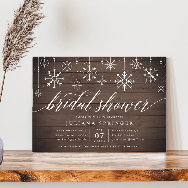 Rustic Snowfall Bridal Shower Invitation (Creator Uploaded)