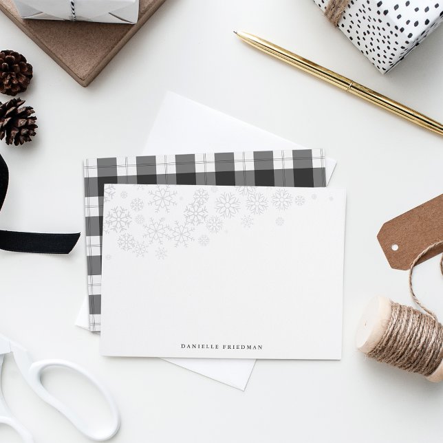 Rustic Snowfall Personalized Stationery Note Card (Creator Uploaded)