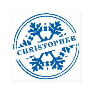 Rustic Snowflake and your name Self-inking Stamp