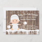 Rustic Snowflake Baby its Cold Outside Baby Shower Invitation (Front)