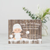 Rustic Snowflake Baby its Cold Outside Baby Shower Invitation (Standing Front)
