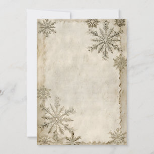 Rustic Snowflake Border Invitation Template Vint