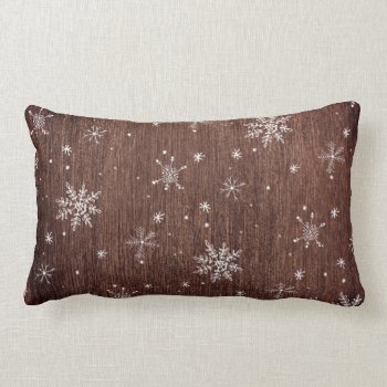 Rustic Snowflake Christmas Lumbar Pillow by ChristmasPaperCo at Zazzle