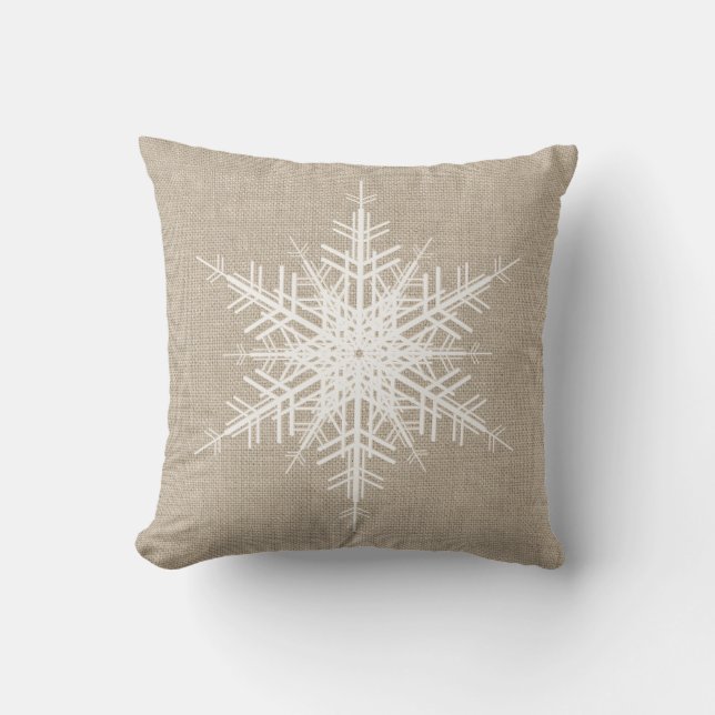 Rustic Snowflake Holiday Cushion (Front)