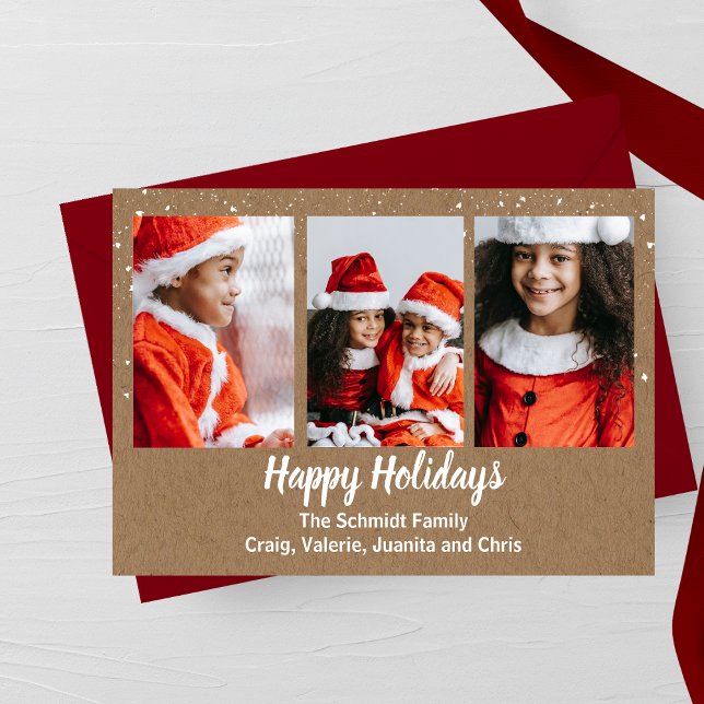 Rustic Snowflake Holiday Photo Card (Creator Uploaded)