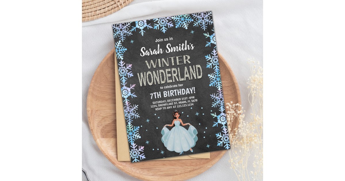 Rustic Snowflake Party Theme Invitation | Zazzle