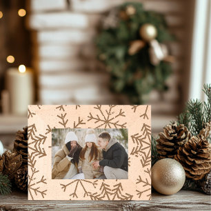 Rustic Snowflake Wooden  Engraved Frames