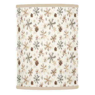 Rustic snowflakes and pine cones lamp shade