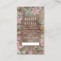 Rustic Snowflakes Baby Shower Diaper Raffle Ticket Enclosure Card