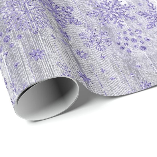 Rustic Snowflakes | Lavender Purple Scandinavian Wrapping Paper