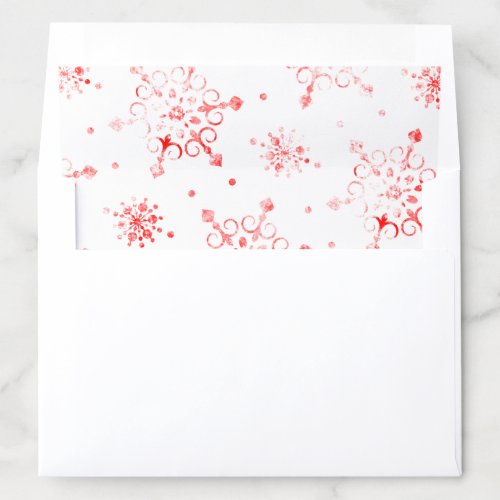 Rustic snowflakes pattern red Christmas Envelope Liner