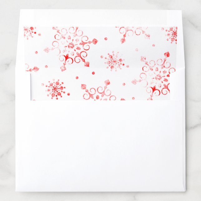 Rustic snowflakes pattern red Christmas Envelope Liner (In Envelope)