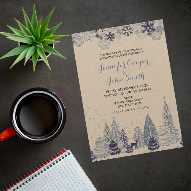 Rustic Snowflakes Winter Marriage Invitation (Creator Uploaded)