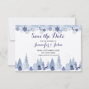 Rustic Snowflakes Winter Marriage Save The Date