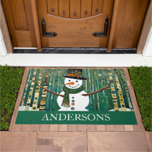 Rustic Snowman Doormat