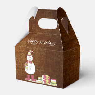 Rustic Snowman Gifts Christmas Favor Box