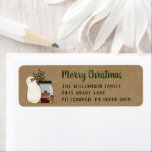 Rustic Snowman & Gingerbread  Kraft Return Address Label<br><div class="desc">A rustic,  primitive snowman with gingrbread men. Perfect for your Christmas correspondence. Will be part of a collection. Perfect for business or personal use.</div>