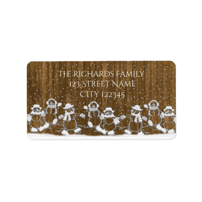 Rustic Snowman Return Address Labels (Front)