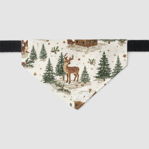 Rustic Snowy Woodland Christmas Pet Bandana Collar