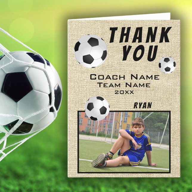 Rustic Soccer Football Sports Thank you Coach (Creator Uploaded)