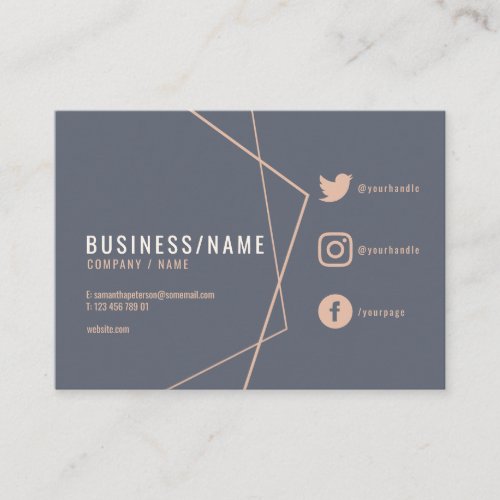 Rustic social media business card