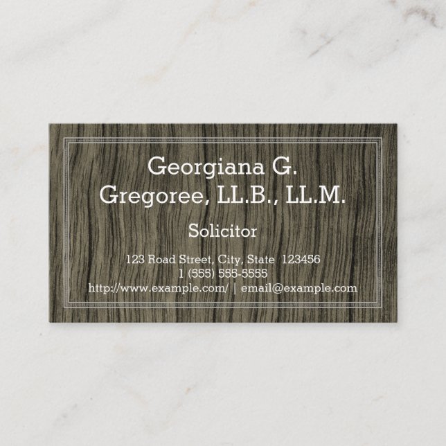 Rustic Solicitor Business Card (Front)